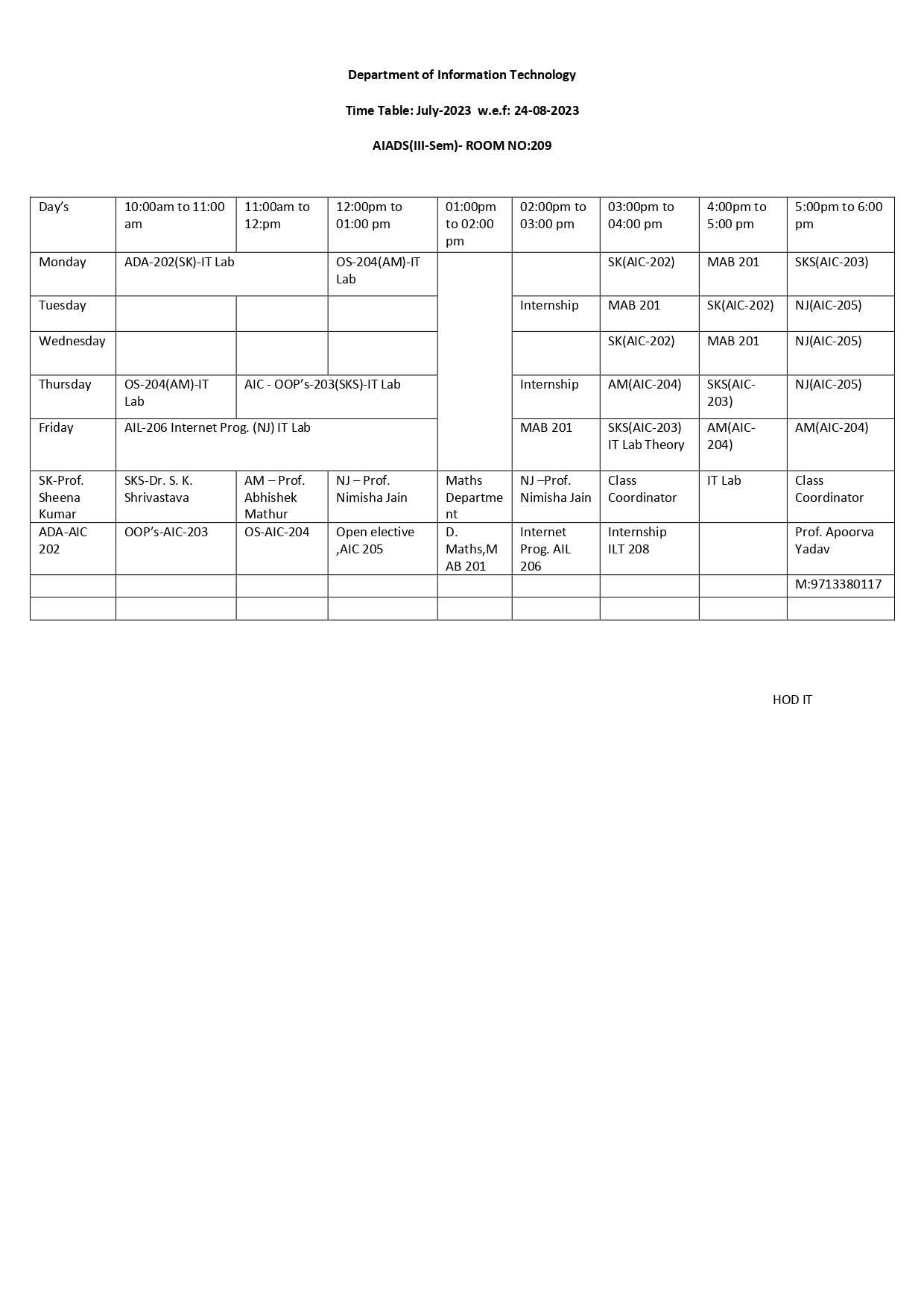 TIME-TABLE