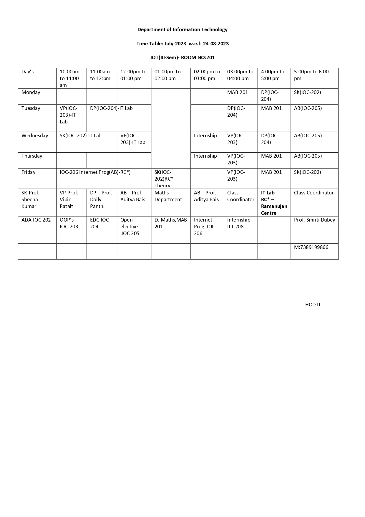 TIME-TABLE