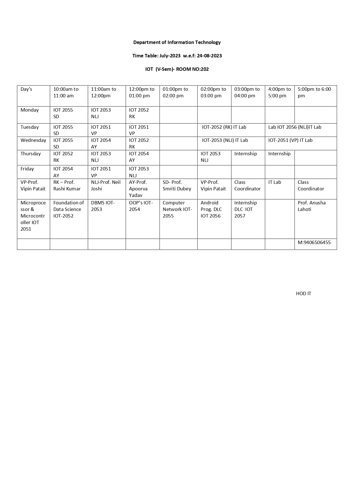 TIME-TABLE