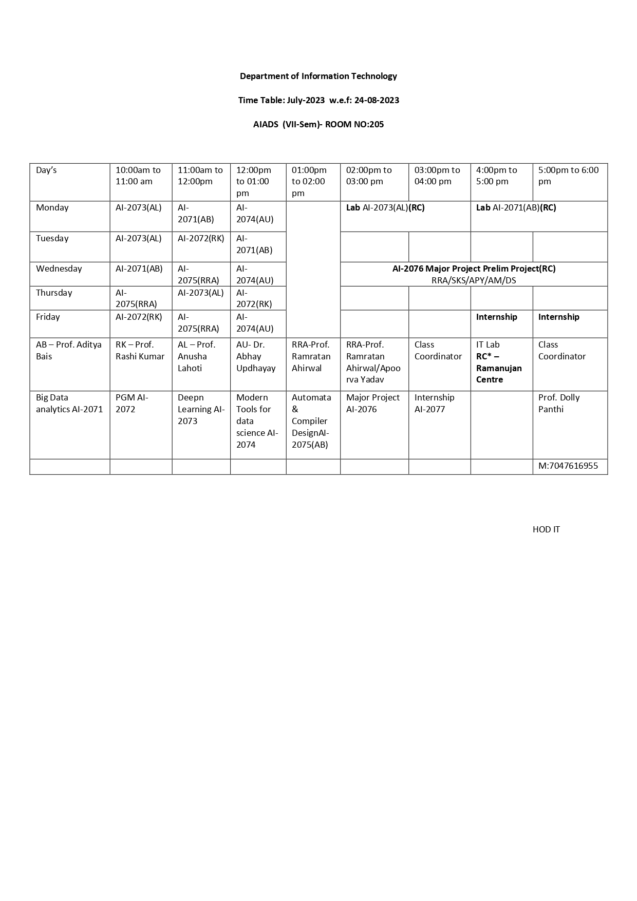 TIME-TABLE