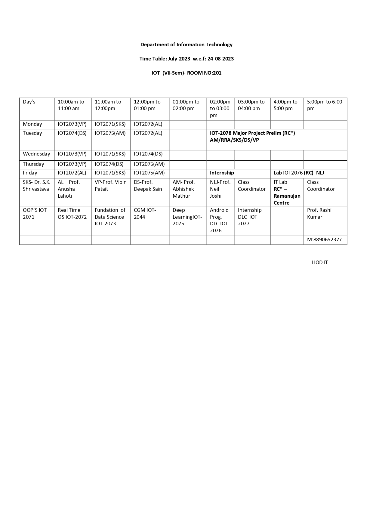 TIME-TABLE